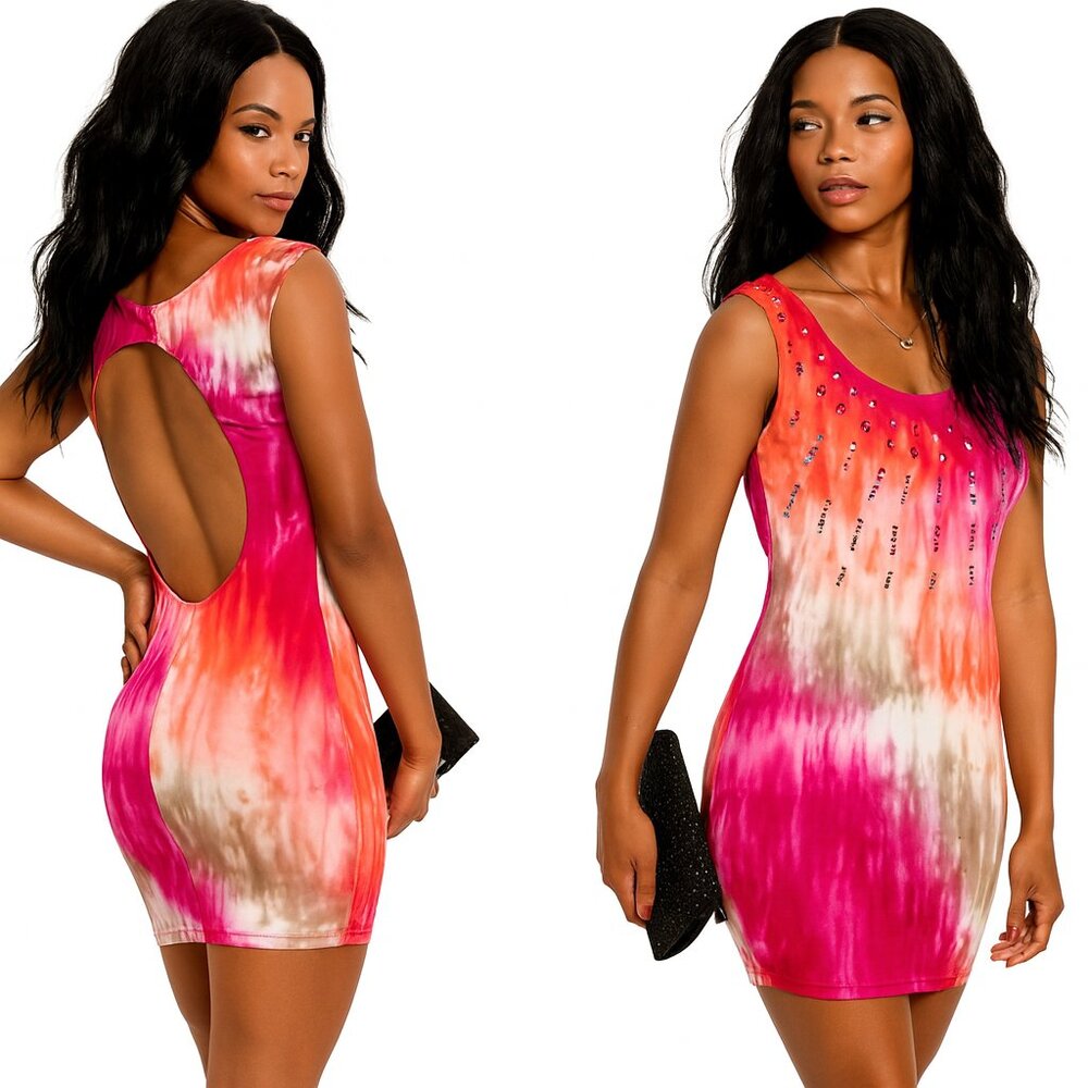 Va Va Voom Magenta Studded Cut Out Dress Size Small